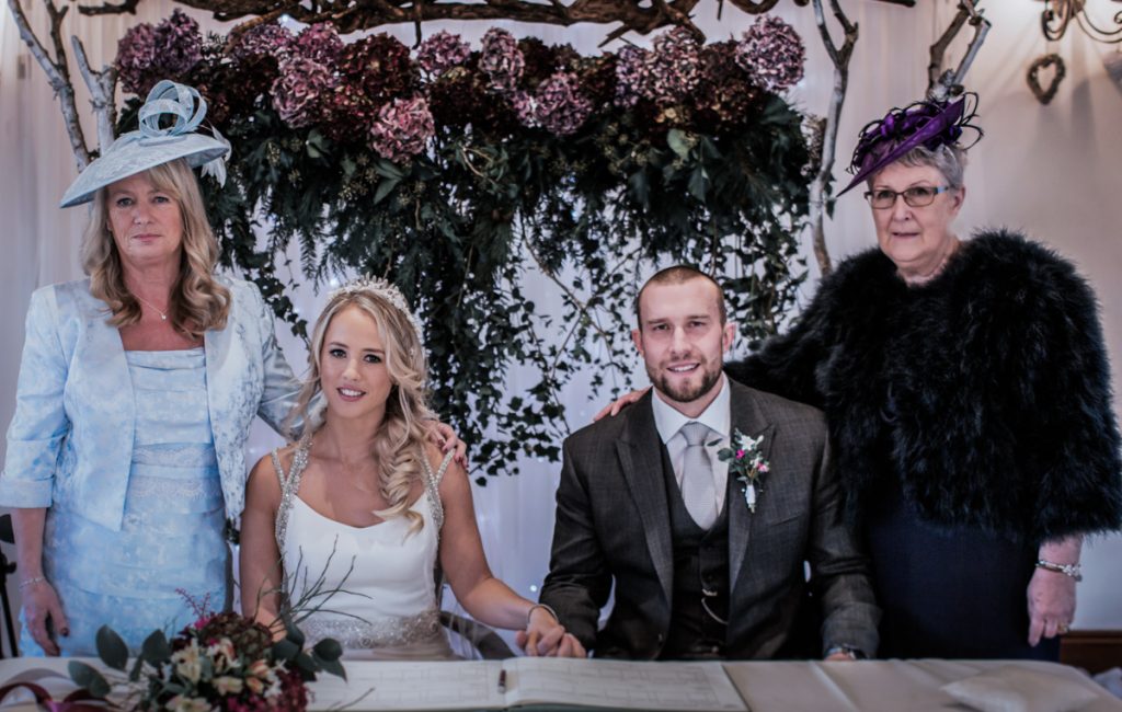 hanging wedding floral backdrop