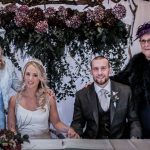 hanging wedding floral backdrop