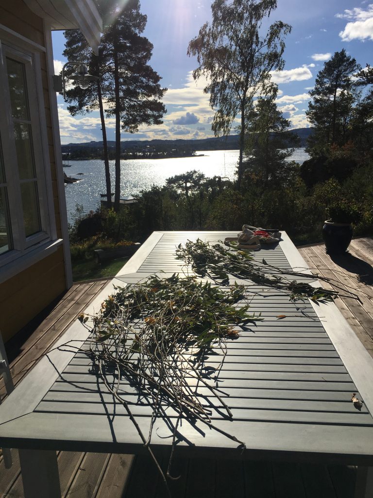 making wreaths in Norway