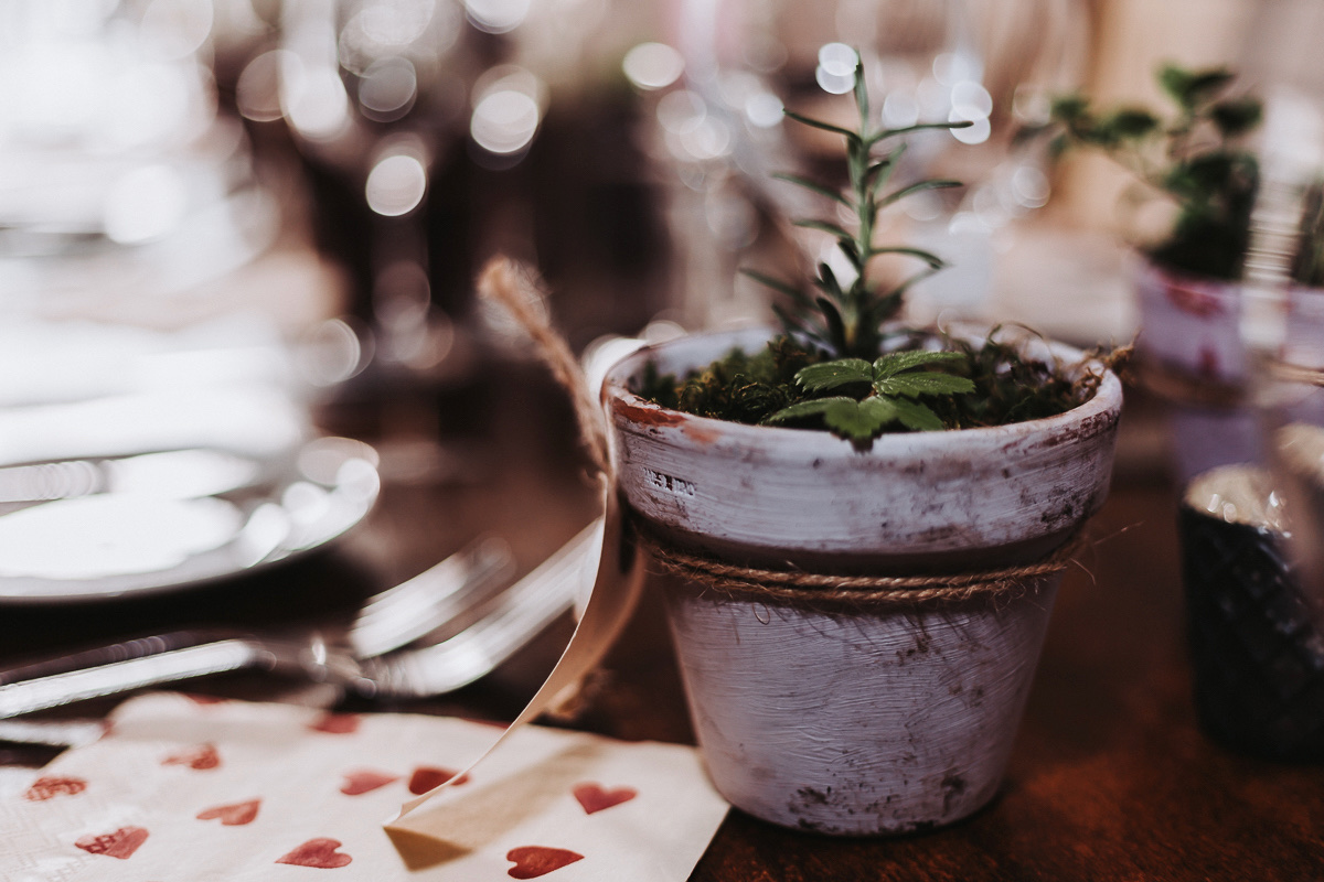 table flowers for claire and andrew's september micro-wedding